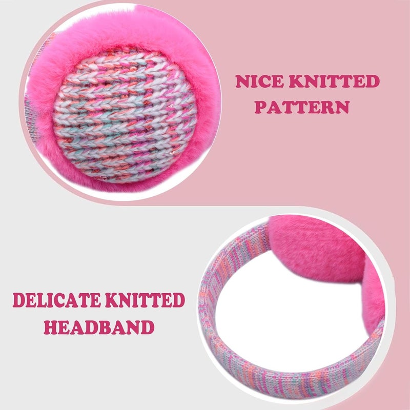 FYBW Ear Muffs Gloves Set for Kids, Winter Adjustable Sequins Warm Earmuffs for Kids Outdoor Cold Weather - Image 4